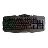 Teclado C/fio Gamer Multimídia Com Luz Led Colorida Kp-2041 Cor De Teclado Preto Idioma Português Brasil