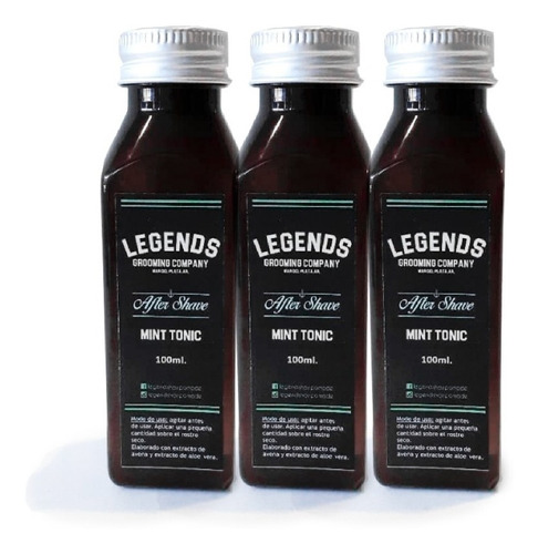 Locion After Shave Legends Mint Tonic X 60ml Combo X3 Barber