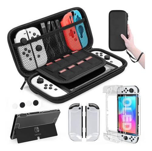 Kit De Accesorios Estuche Para Nintendo Switch Oled 17 En 1