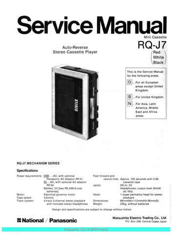 Esquema Gravador Panasonic  Rq J7 Rqj7 Rqj 7  Em Pdf