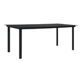 Mesa De Comedor Para Jardín Negra 74.8 X35.4  X29.1  Modelo5