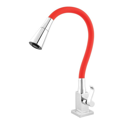 Torneira Gourmet Cozinha Bancada Flexível Cone 2 Jatos Cor Vermelho