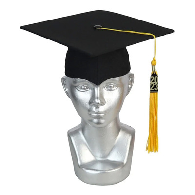 Birrete Negro Niños Sombrero Graduación Borla + Dije Color Amarillo Talla Infantil | Meses sin interés