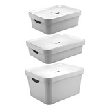 Conjunto Caixa Cube Branco Bcf Kte004