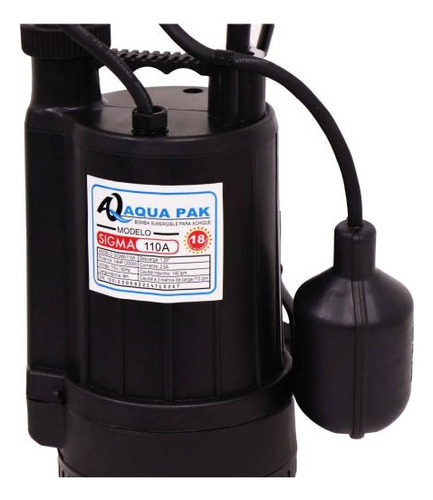 Bomba Sumergible Para Achique Sigma110a Aqua Pak 1/4 Hp 115v