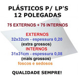 Plástico Grosso Lp Vinil 75 Externos 0,20 + 75 Internos 0,08