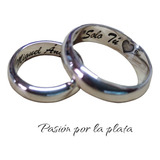 Anillo En Pareja Promesa Boda Plata 925 Grabado A Láser  