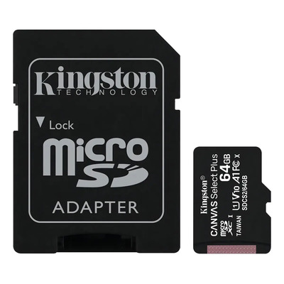 Tarjeta de memoria Kingston SDCS2\u002F64GB Canvas Select Plus con adaptador SD 64GB | MercadoLibre