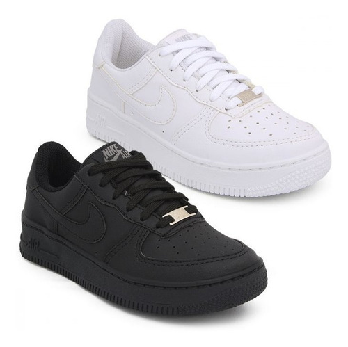 Tenis Nike Air Force 1  Preto E 1 Branco Promoção