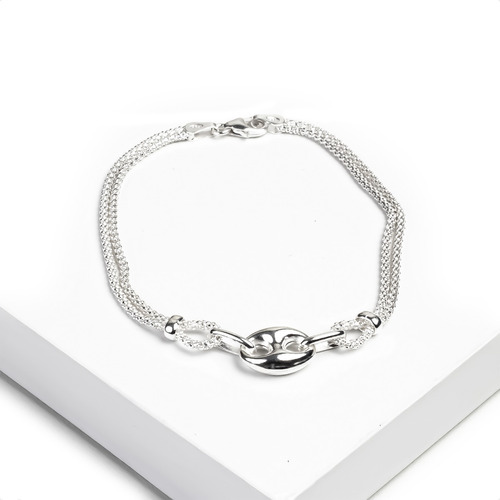 Pulsera Plata 925 Italiana Mujer Importada Dije Gucc