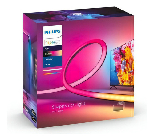 Tira Led Inteligente Philips Hue Gradiente Para Televisiones De 65 Pulgadas Con Luz Multicolor