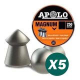 Balines Apolo Magnum 4,5 Lata X250 Aire Comprimido 5 Unid