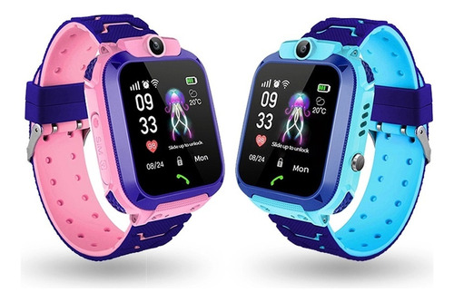 2 Piezas Q12 Gps Sos Reloj Inteligente Para Niños