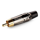 Plug Conector Rca Linha Ponta Gold 6mm - Cinza Kit 5