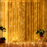 Luces De Cortina Navideñas 300 Led Decorativas 3x3m