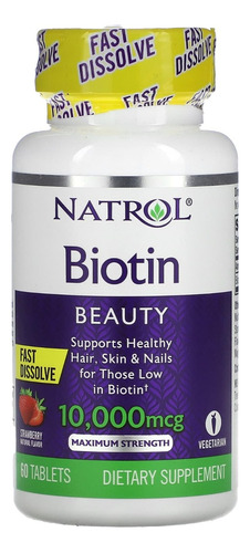 Natrol Biotina 10000mcg Força Máxima 60 Tablets Importado