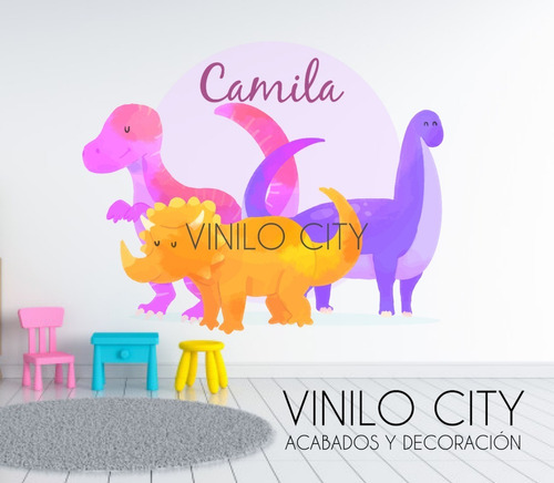 Vinil Decorativo Dinosaurios Cuarto Infantil A3