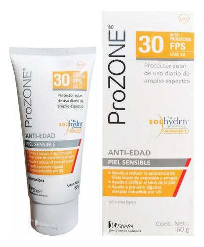 Prozone Bloqueador Solar Piel Sensible Anti-edad Fps30 60g