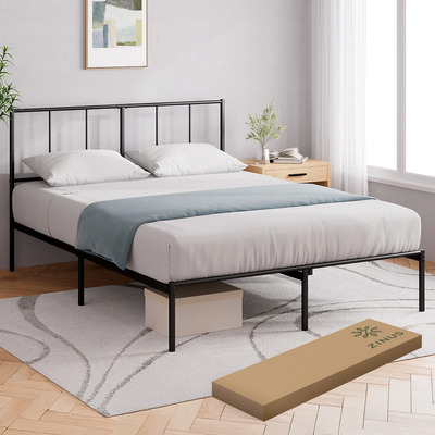 Zinus Florence Base Matrimonial Metal Cabecera Moderna Negro