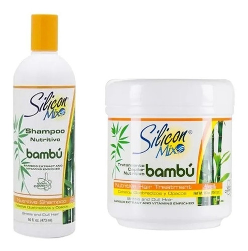 Kit Shampoo Silicon Mix Bambú 473ml + Máscara 450g + Brinde