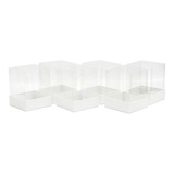 Caja Regalo Acetato Transparente C/base Blanca (6 Pzs)