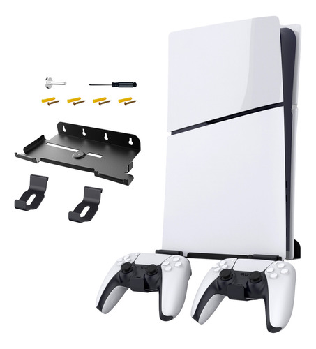 Soporte Pared Para Ps5 Slim Con Gancho Controlador Juegos