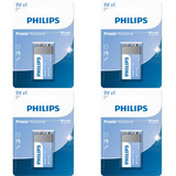 4 Bateria Pilha Alcalina 9v P/violão Sensor Fumaca Philips