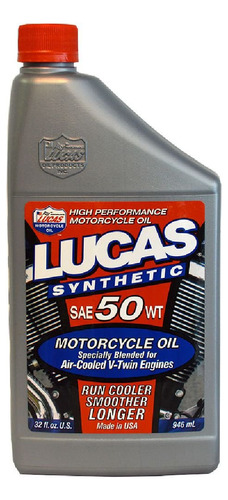 Lucas Oil 10765 Sae 50wt Oil Sintético De Motocicleta - 1 Cu