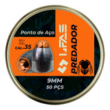 Chumbo 9mm  Ponta De Aço  Slug Predador 92gr 50un Pcp - Lfas