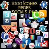 Pack 1000 Ícones Redes Sociais Png Sites Blogs Canva Midia