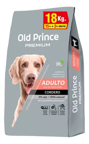 Old Prince Perro Cordero Premium X 15kg + 3kg Boedo