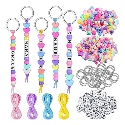 Kit Para Hacer Llaveros, 566 Unidades, Llaveros Con Letras Y