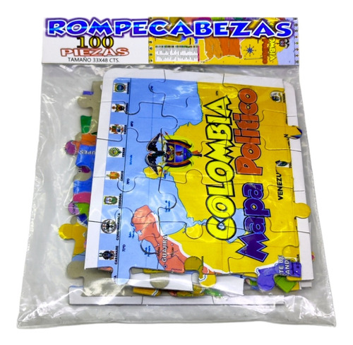 Rompecabezas Puzzle  100 Piezas Mapa De Colombia 