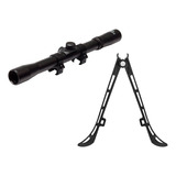 Bipe Tático Carabina Espingarda + Luneta 4x20 Modelo Sniper