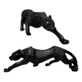  Escultura Pantera Negra - 35 Cm - Decoração Cor Preto