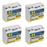 Kit 4 Bateria Moura P/ Rbc7 Rbc11 Rbc55 Nobreak 12mva-18