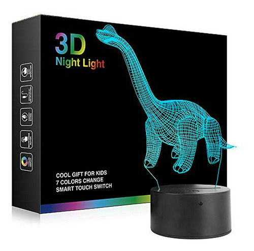 Lámpara De Dinosaurio, Luz Nocturna 3d, Lámpara De Mesita De