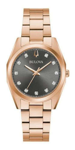 Reloj Bulova Surveyor 97p156 Original Mujer Color De La Correa Oro Rosa Color Del Bisel Oro Rosa Color Del Fondo Gris Oscuro