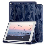 Funda Para iPad 10.2 9th/8th/7th Generacion Camuflado Azul 
