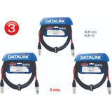 3 Cabos Garage Datalink P/ Microfone Balanceado 0,30mm-5 Mts