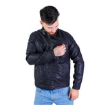 Jaqueta De Couro Masculina Motoqueiro Gola Frio Moto Chuva