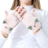 Aibearty Mujeres Invierno Convertible Flip Top Guantes Sin D