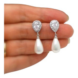 Hermosos Aretes Largos Dama Perla Gota Pendientes Mujer Fies