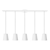 Lampara Colgante 5 Luces Cono Moderna Led Cocina Techo Deco Color Blanco