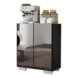 Aparador Buffet 2 Portas Multimóveis V3614 Preto/branco