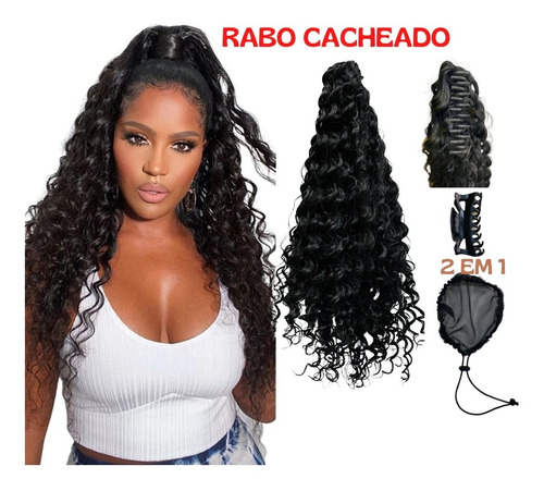 Aplique Rabo De Cavalo Afro Presilha Fibra Orgânica  Atacado