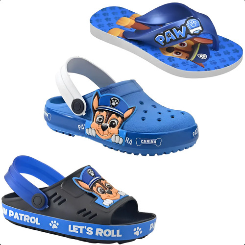 Kit 3 Em 1 Sandália + Babuche + Chinelo Infantil Menino Kids | MercadoLivre