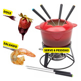 Aparelho P/ Fondue Aço Inox E Cerâmica 10 Peças Bon Gourmet