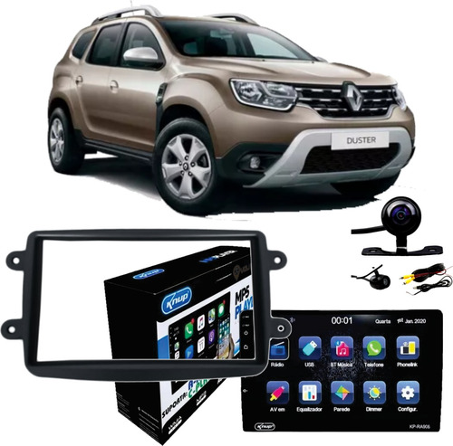 Som Carplay Android Auto Duster Sandero Kwid 2011 Em Diante