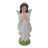 Figura De Oración De Ángel, Estatua Querubín Altura 32 Cm Color Blanco